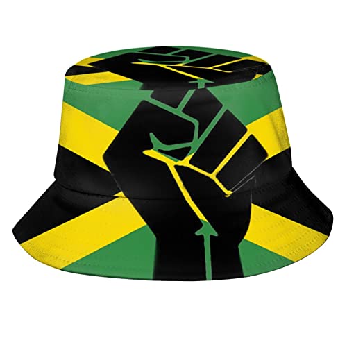 Jamaica Flag Bucket Hat, Unisex Jamerica Hat Outdoor Beach Summer Fisherman Cap for Women Men